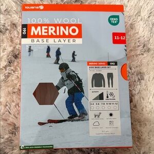 Merino Wool Kids Base Layer Set